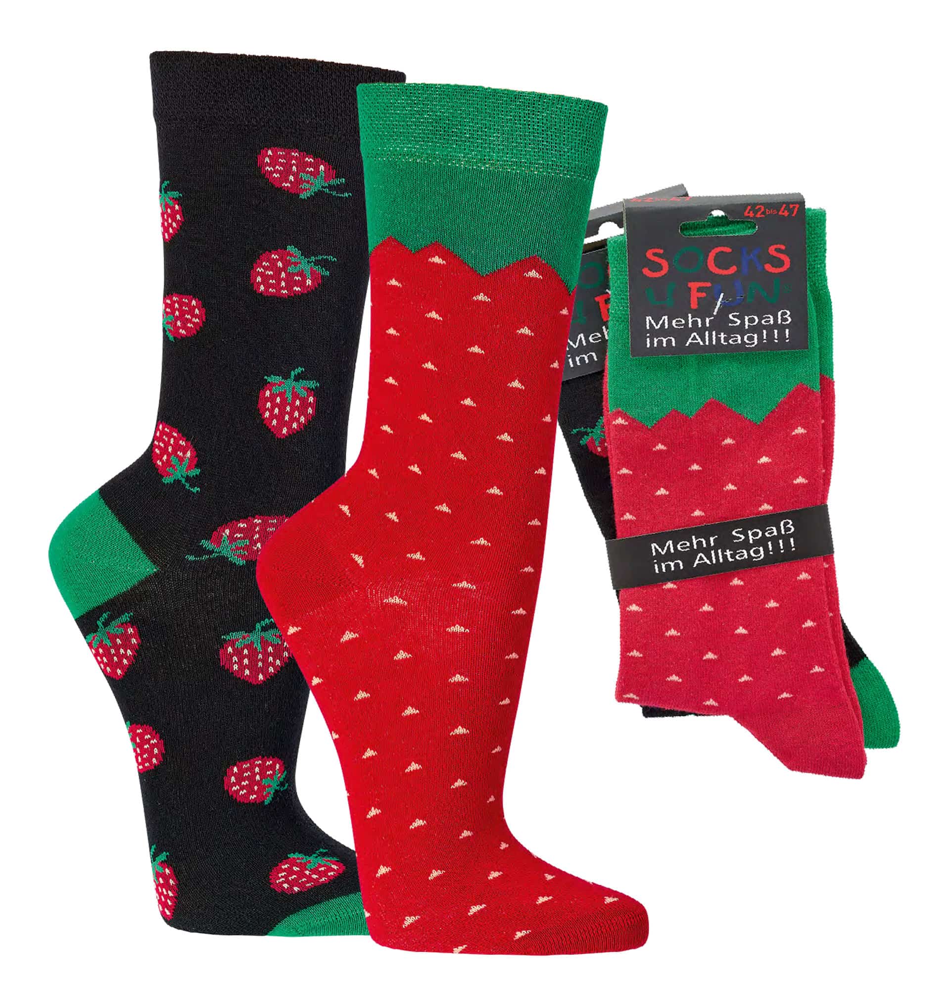 ERDBEERE  witzige Socken als Geschenkidee oder zum Selbertragen  2 Paar