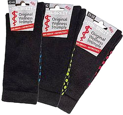Wellness-Socken mit ABS-Druck für Menschen mit Problemfüßen schützende Polstersohle antibakteriell   2 Paar
