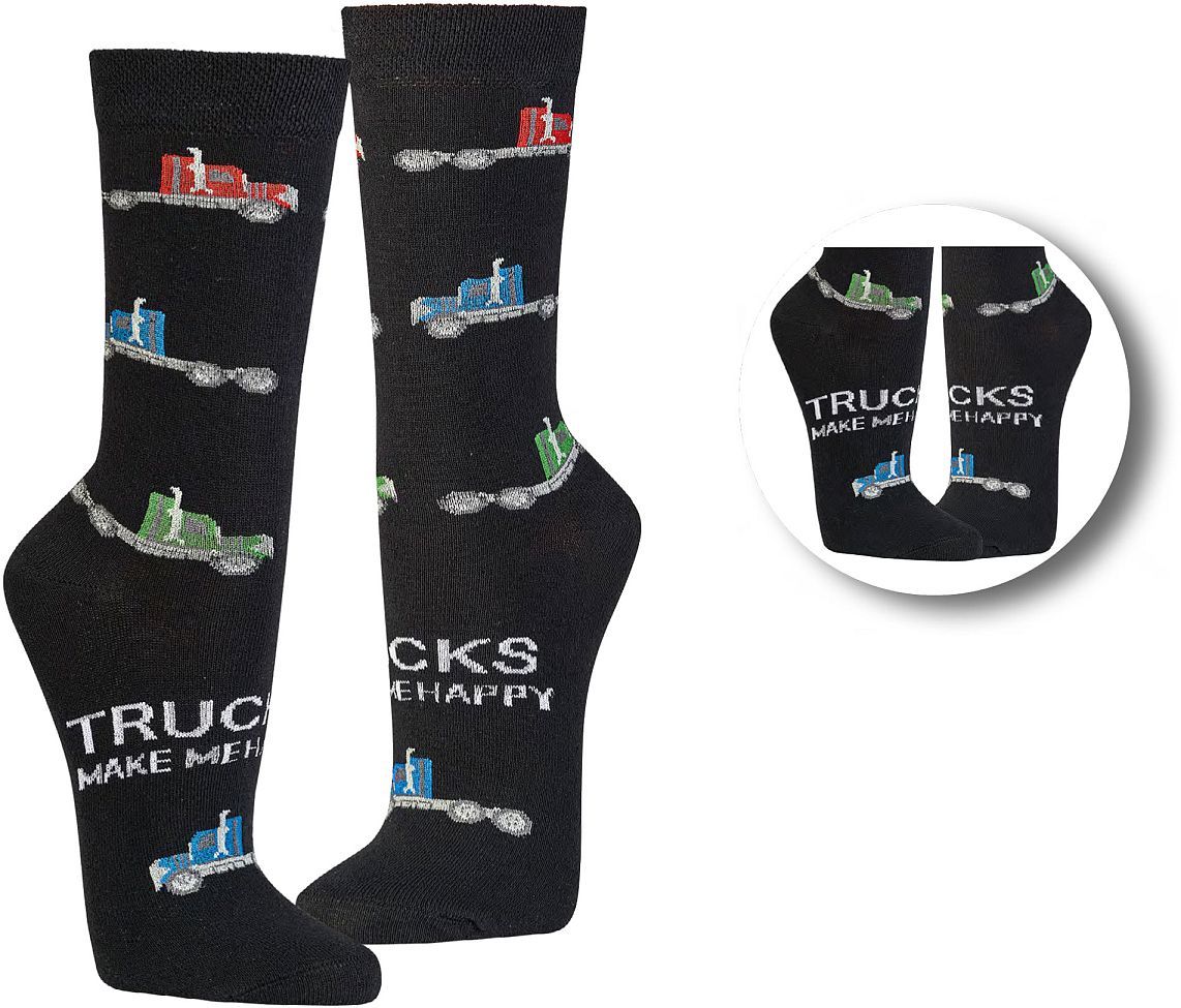 TRUCKS MAKE ME HAPPY  Witzige Socken als Geschenkidee oder zum Selbertragen 2er- Bündel 