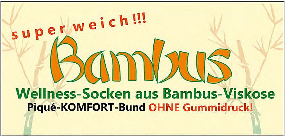 WARME BAMBUS SOCKEN-BAMBUS-VISKOSE aus Bambuszellstoffen-SUPERWEICH SOFTRAND 3 Paar