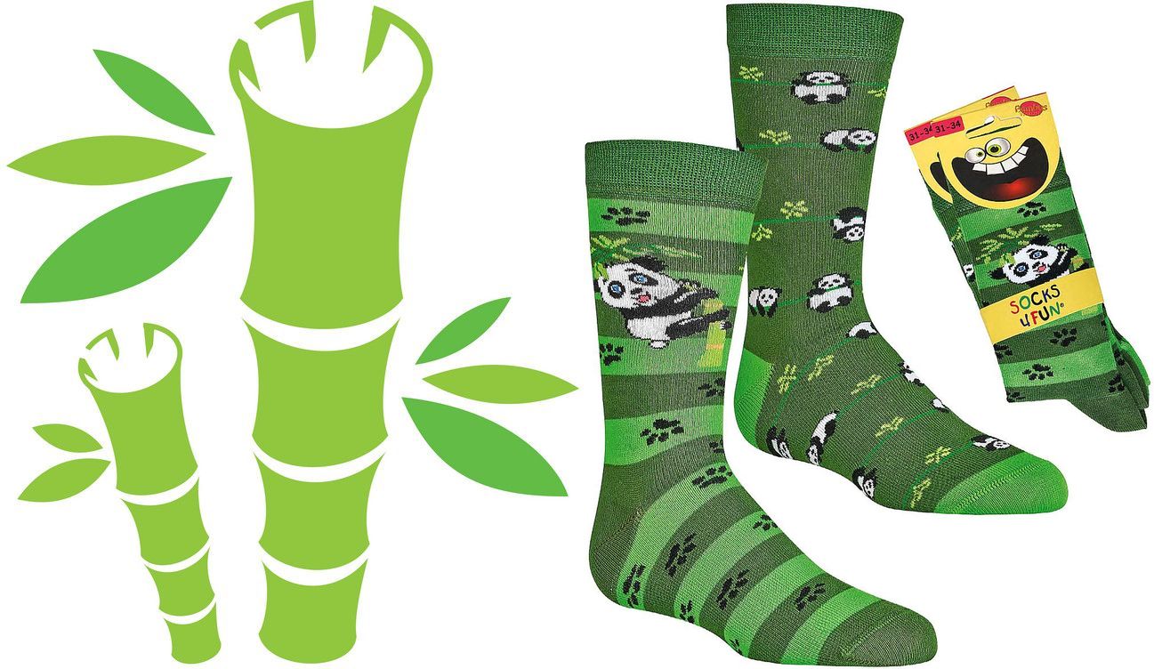 Kinder Socken  „PANDA“  Viskose Bambus mit Softrand 2 Paar 