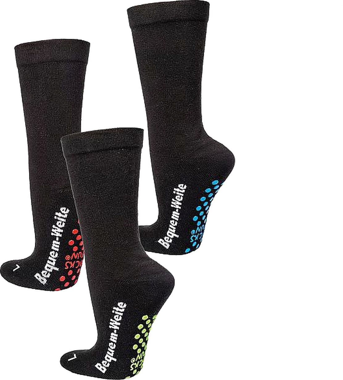 Wellness-Socken  mit Polstersohle, ABS für Menschen mit Problemfüßen schützende Polstersohle,  antibakteriell, rutschfest für Teenager, Damen und Herren, 2 Paar