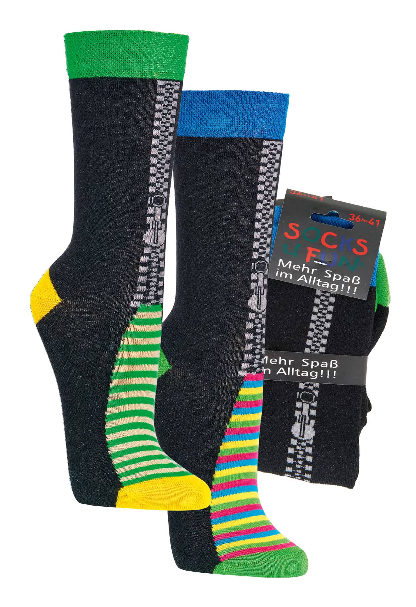 ,,REIßVERSCHLUSS " Witzige Socken als Geschenkidee oder zum Selbertragen  2 Paar