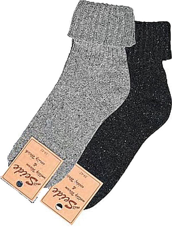 Umschlag- Socken mit Seide und Wolle-Vorgewaschen, sehr weich 2 Paar